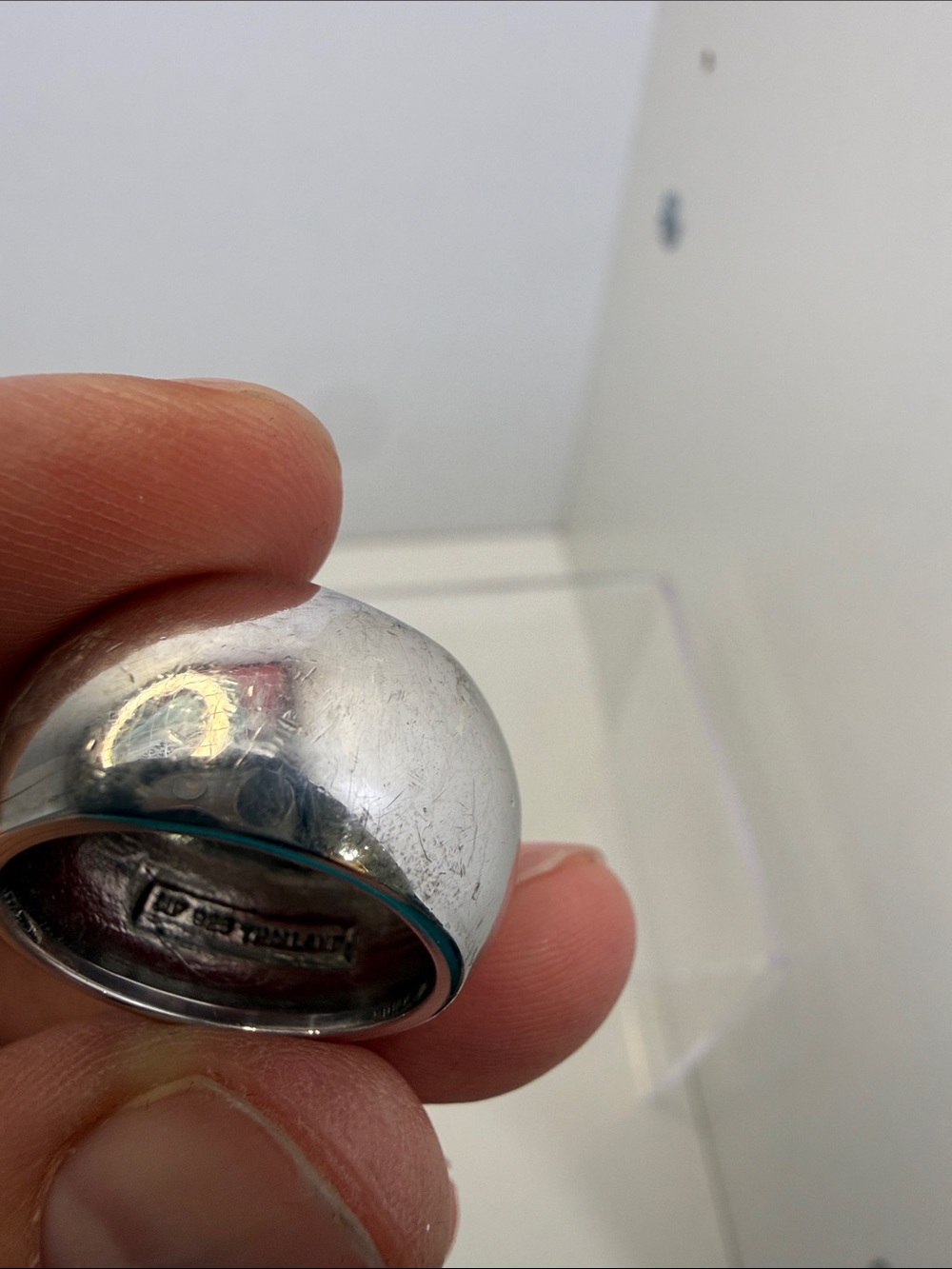 Vintage Chunky 925 Silver Dome Ring - Size 7 - Picture 3 of 12